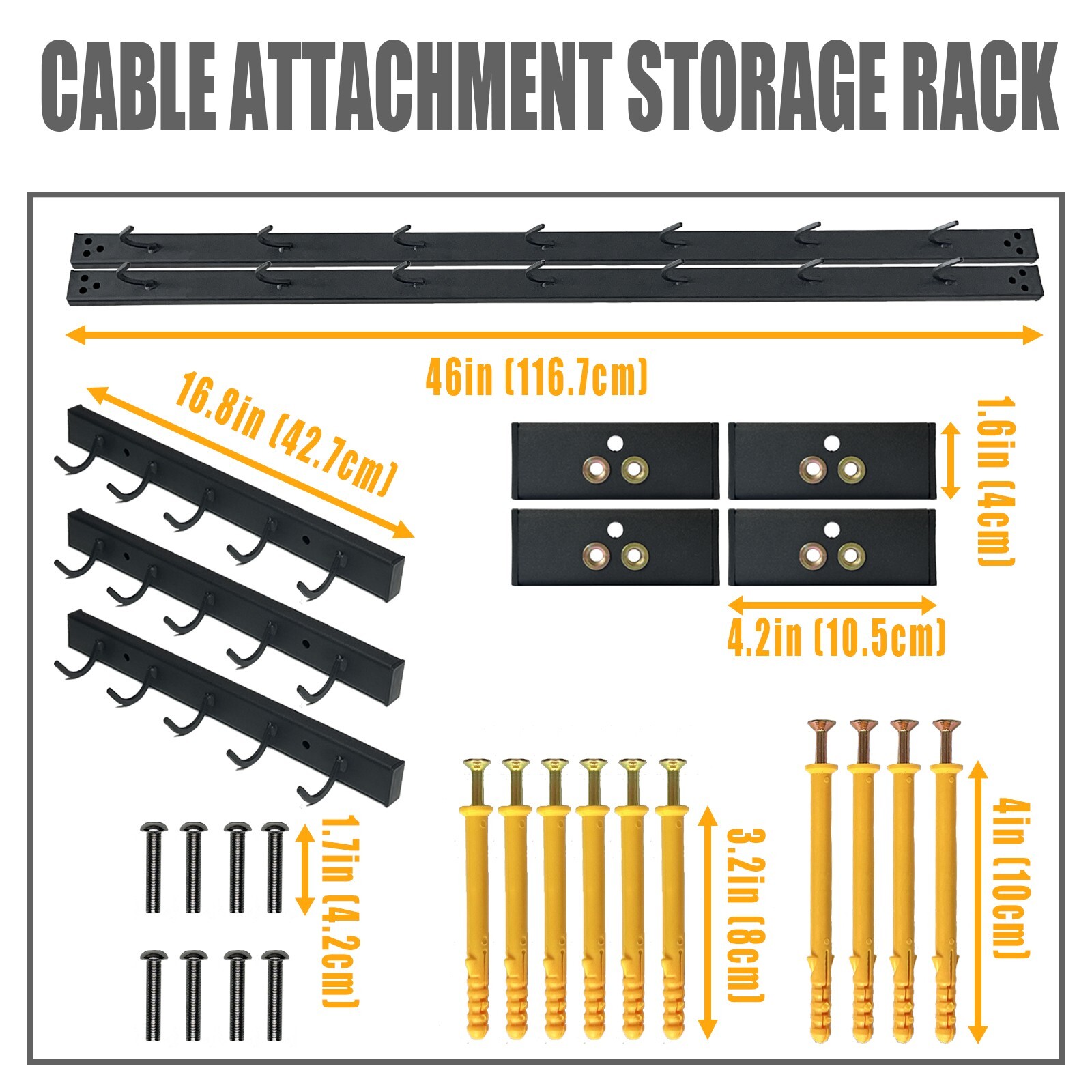 Storage Rack for Lat Pulldown Attachments Wall Mounted Lat Pull Down Bar for Gym