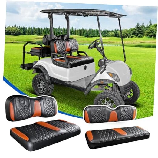 4PCS Golf Gradient Diamond Black&Brown Fits YAMAHA/G29/Drive2 Front and Rear