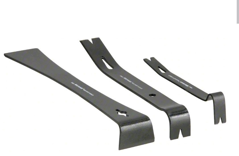 Westward 31Ma23 Pry Bar Set, Curved, High Carbon Steel, 3Pcs.