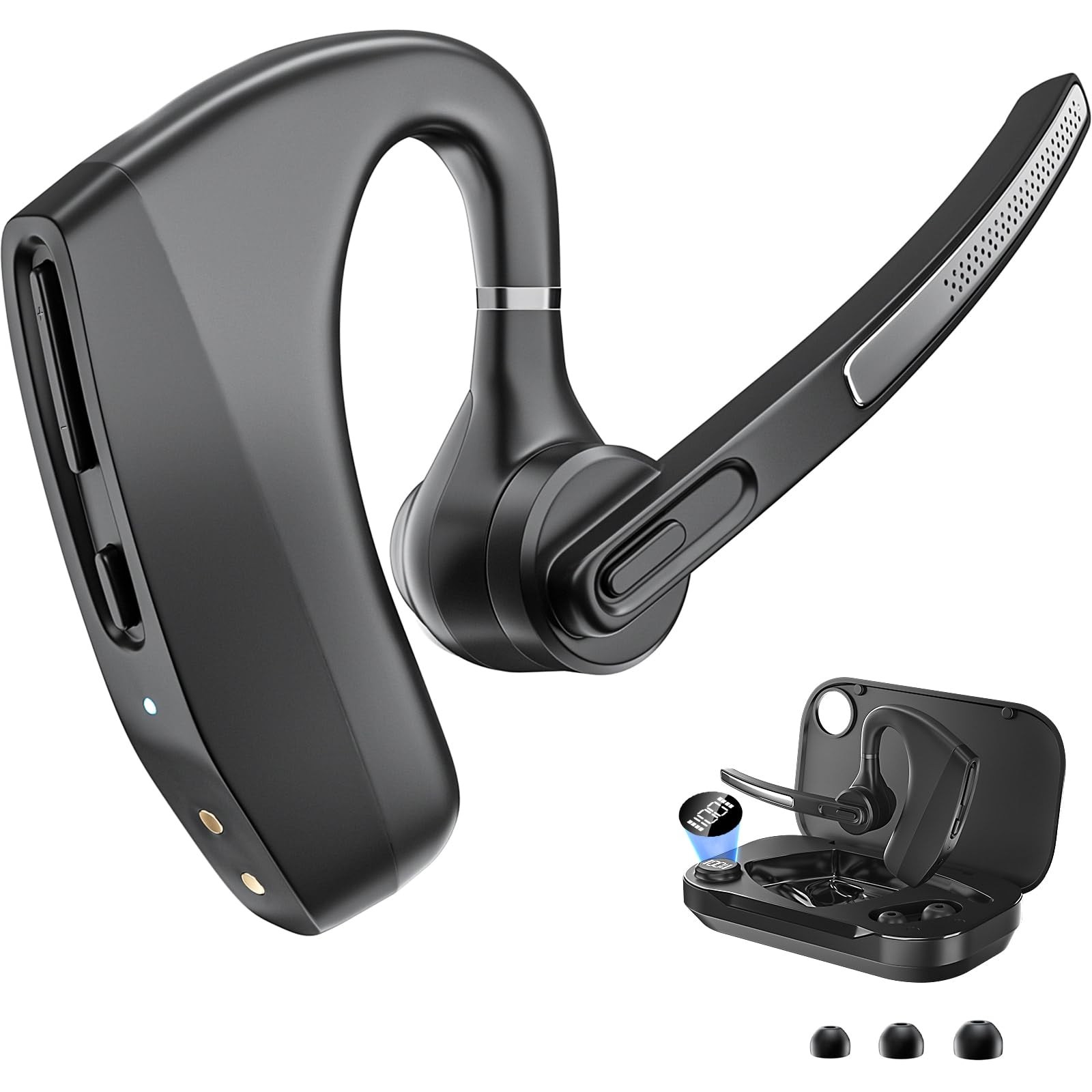 Bluetooth Headset with Mic for Work, Wireless Earpiece for PC Laptop and Phon...