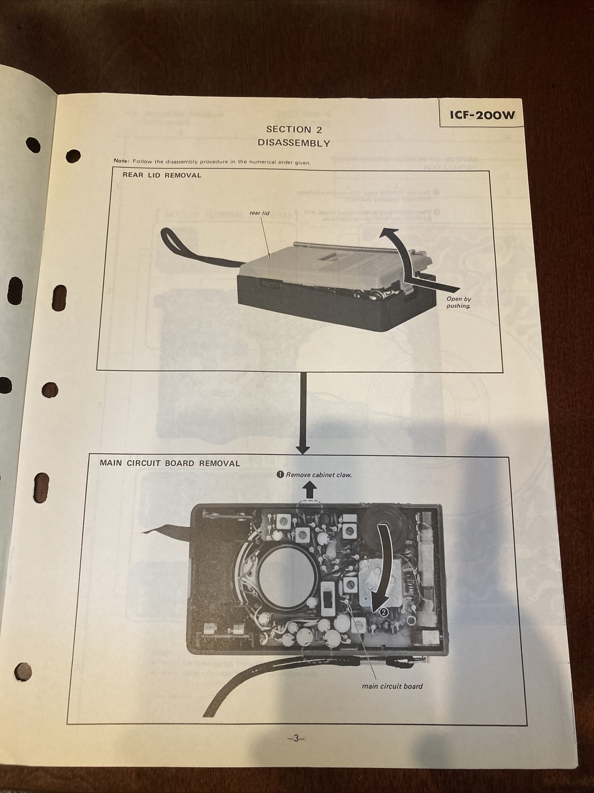 Original 1981 ICF-200W Sony Service Manual