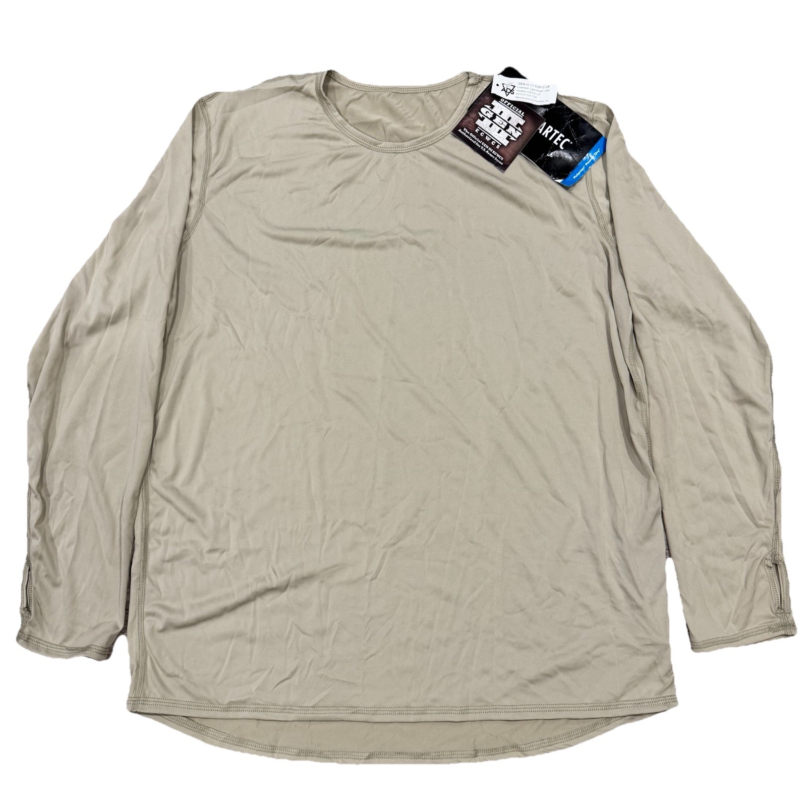 US Army Peckham GEN III ECWS L1 Top Cold Weather LR Tan Undershirt New NWT
