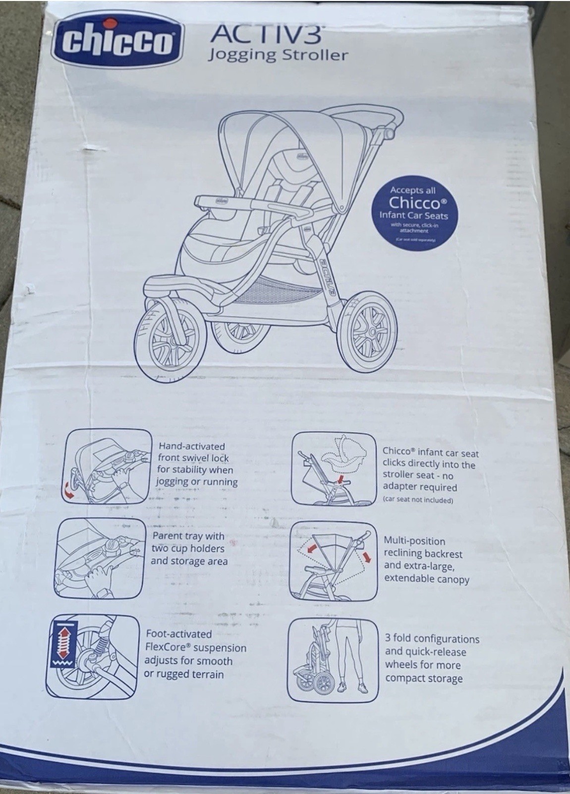 Chicco Activ3 Jogging Stroller - Eclipse Brand New with box