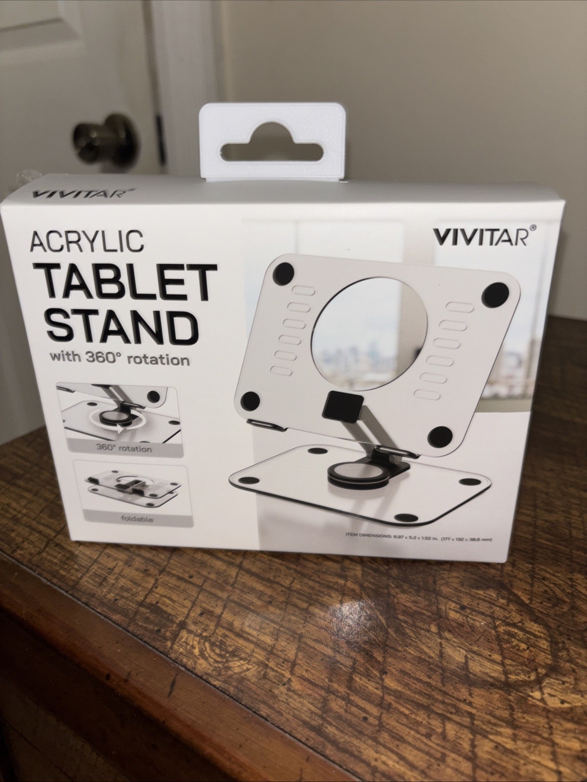 Acrylic Tablet Stand by Vivitar with 360 degree rotation New