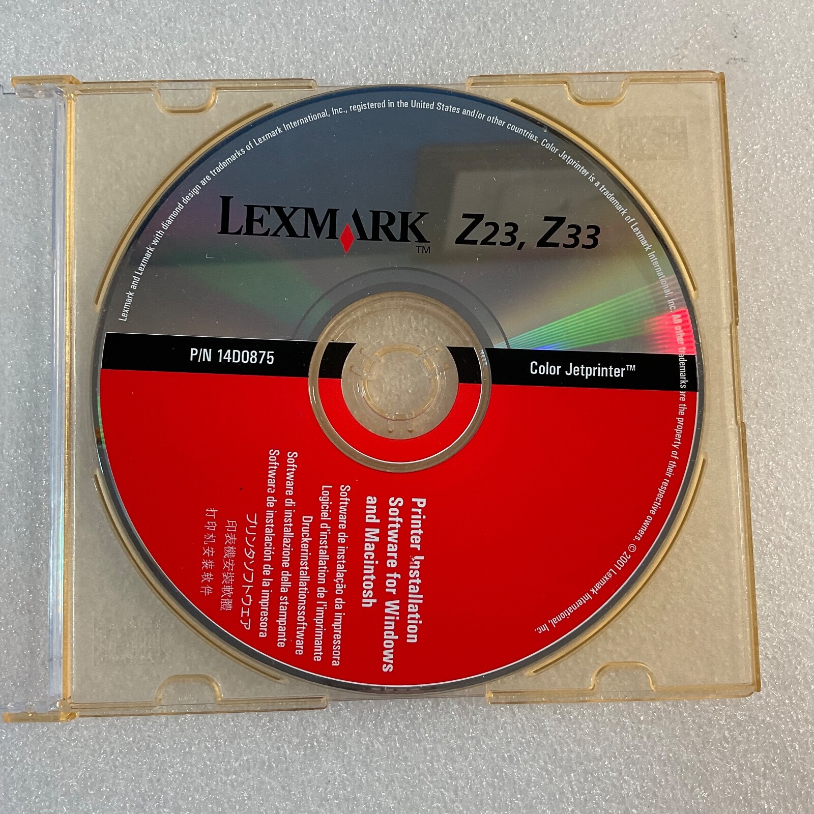 Lexmark Z23 Z33 Color Jet Printer Driver Software CD Disk For Windows & Mac 2001