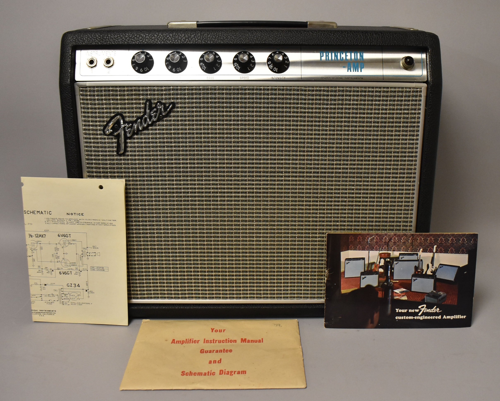 1968 Fender Princeton Blackline Drip-Edge 1x10" Combo Amplifier Silverface