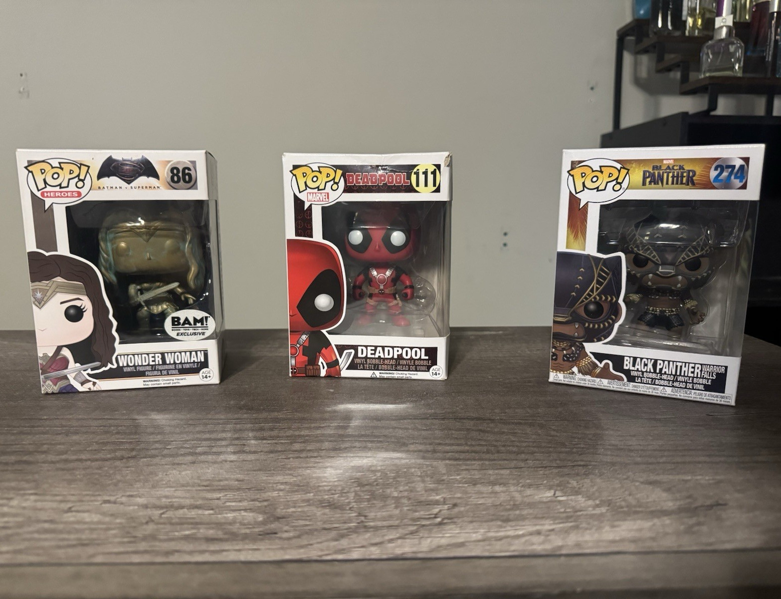 Funko Pop! Vinyl 3-Pack Wonder Woman Deadpool Black Panther BAM Exclusive