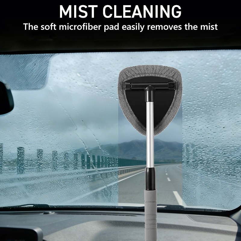 4 Pads Gray Extendable Car Windshield Cleaner Tool Window Glass Wiper Brush