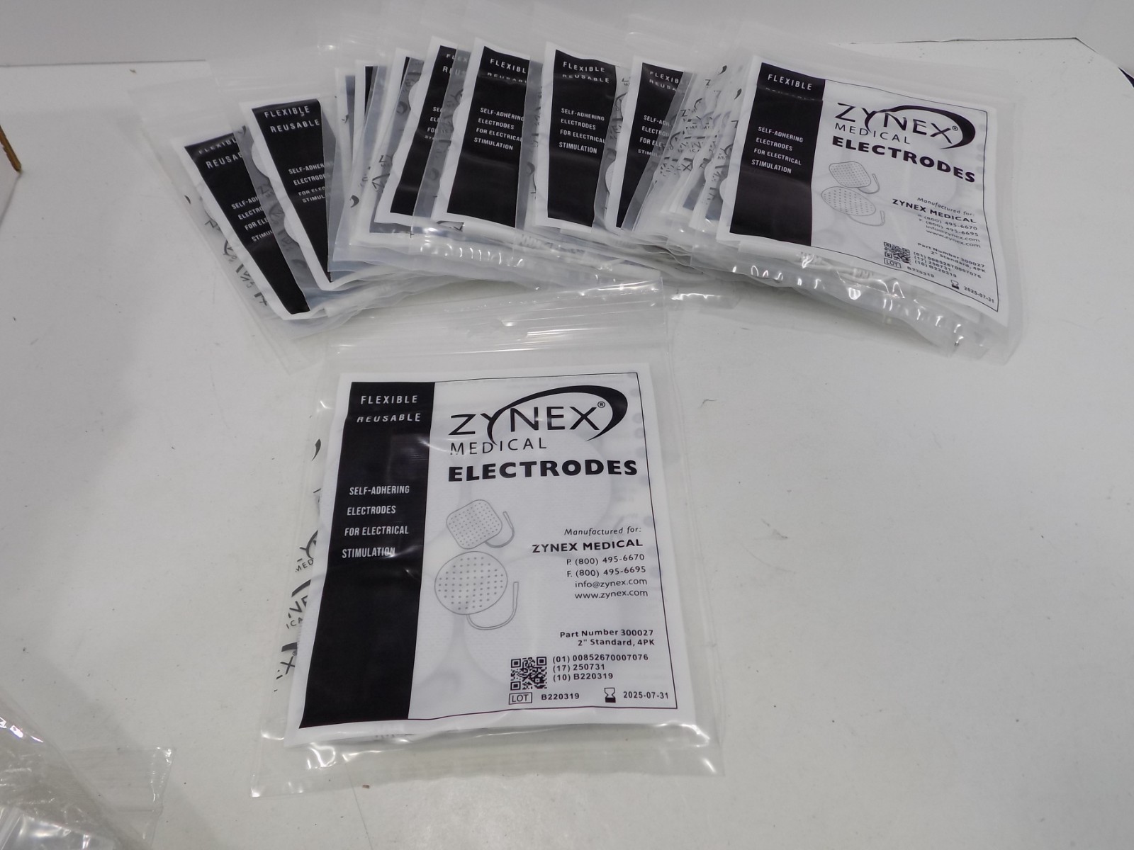 20 Packs of 4 NEW 2" Zynex Medical Electrodes Round Pads Tens Unit 80CT EXP-2025