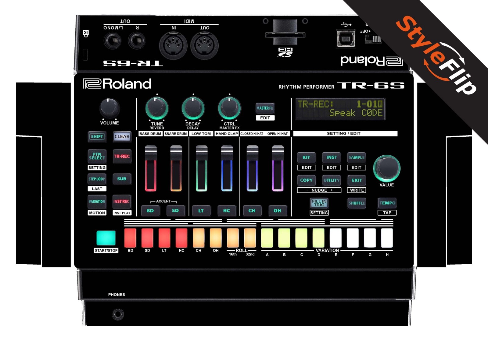 Roland TR-6S Skins | Color Black | Protective Decal | StyleFlip Skins