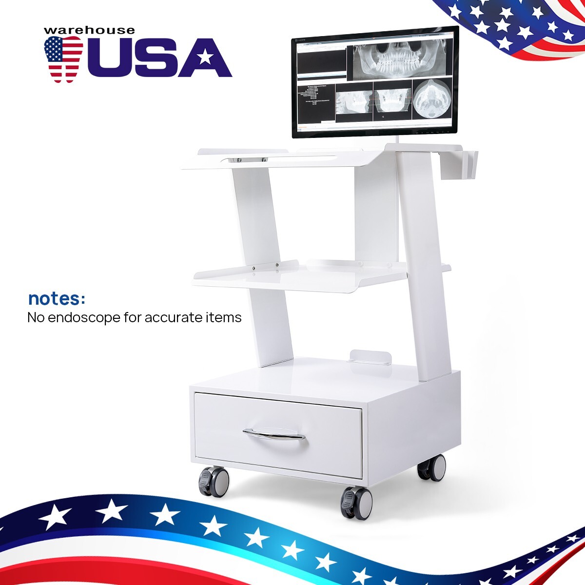 Dental Scanner Cart Intraoral Scanner Trolley Tool Cart With Bracket Tray Holder