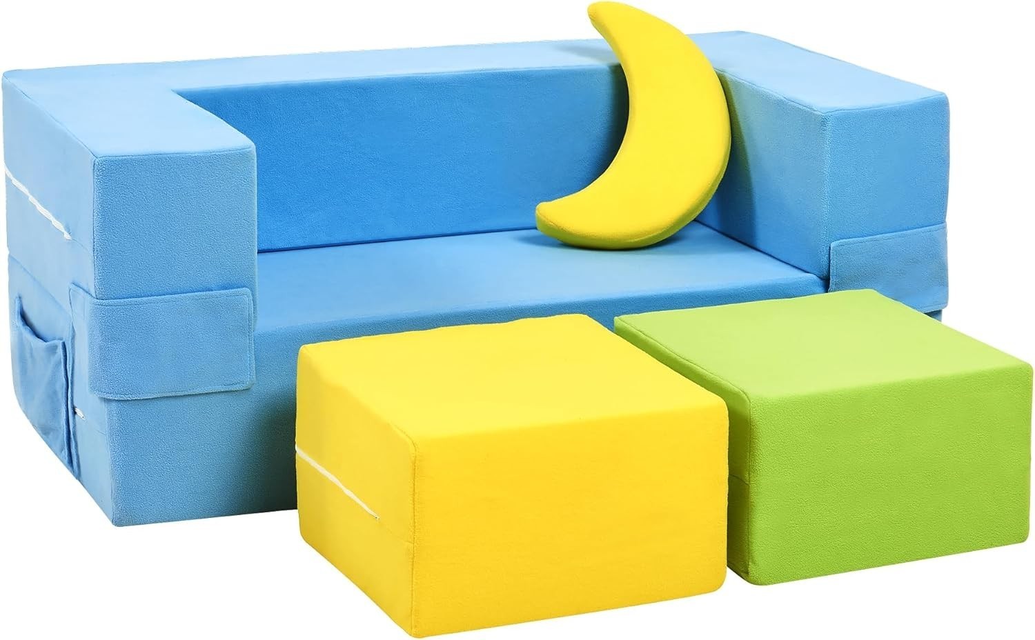 Modular Kids Sofa,Toddler Couch Foam Armchair Kids Children Convertible Plush