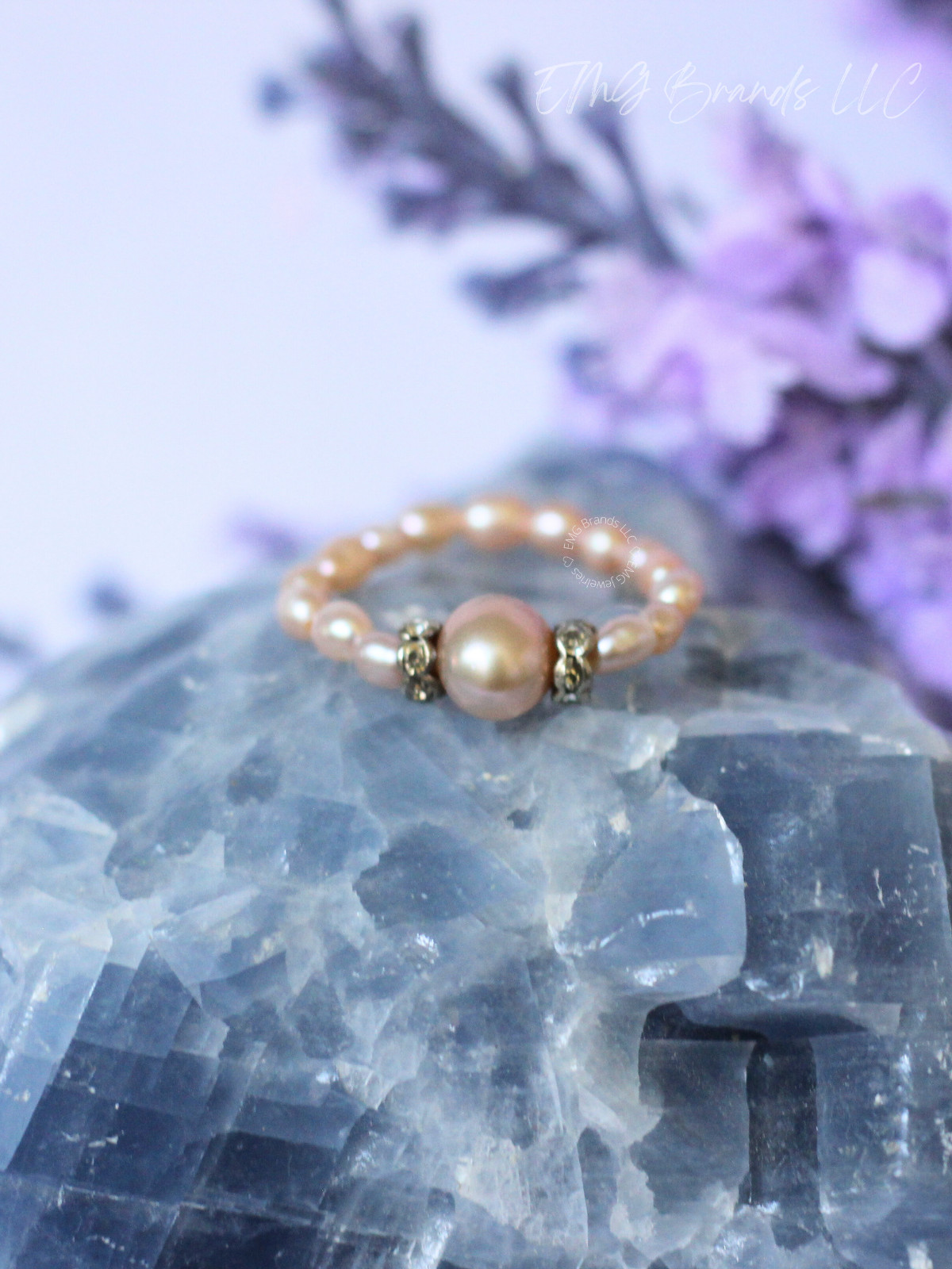 Peach Pearl Stretch Ring