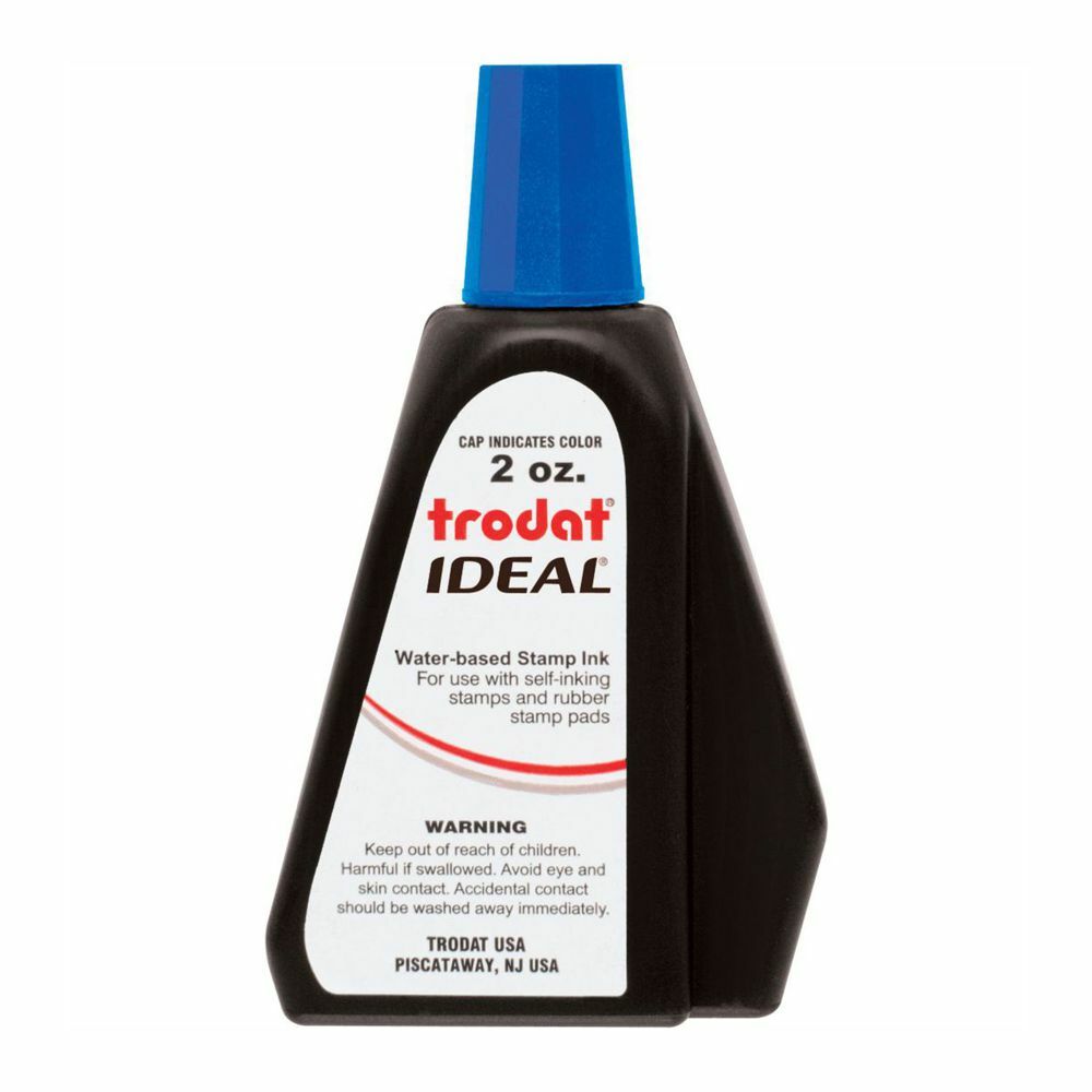 Blue Self-inking Stamp Ink, Trodat 2 Oz Drip Spout Bottle
