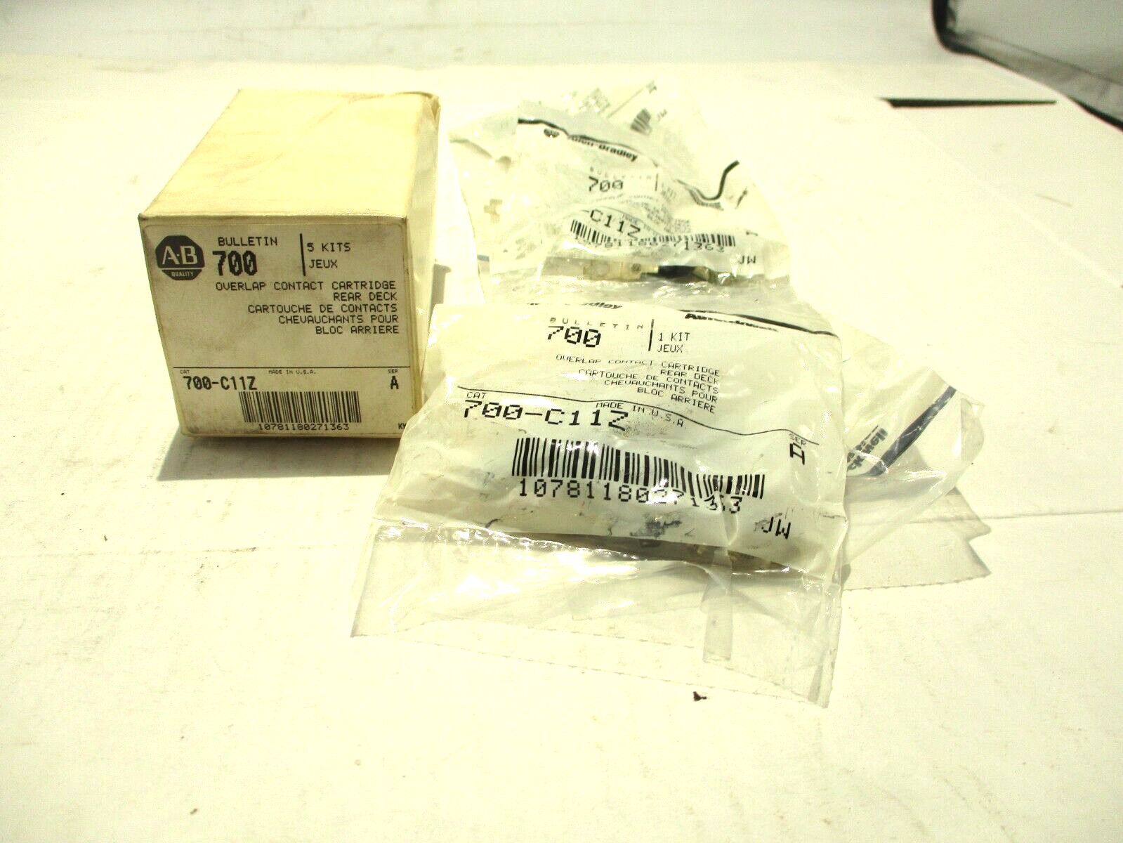 NEW BOX OF 5 KIT ALLEN-BRADLEY 700-C11Z CONTACT CARTRIDGE REAR DECK