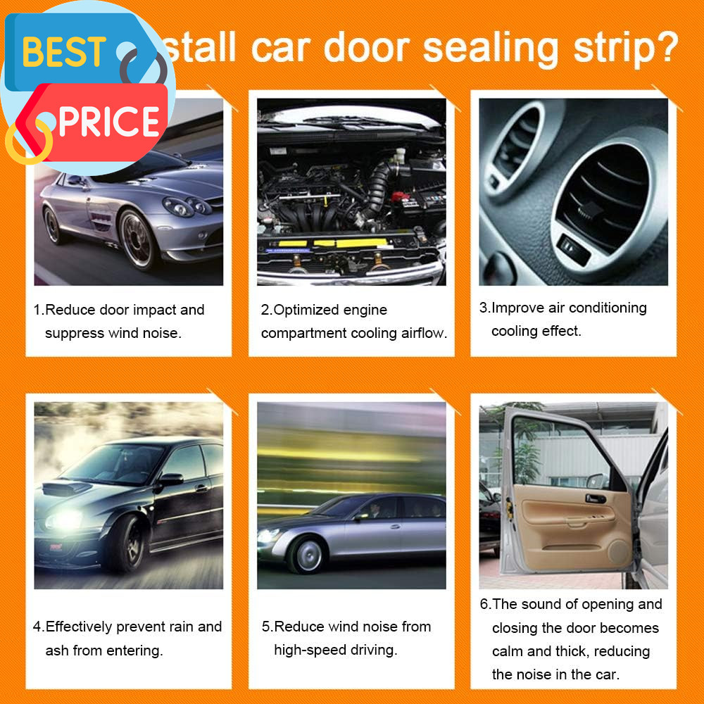 Universal Automotive Door Seal Strip D-Shape Self-Adhesive Weather Stripping for