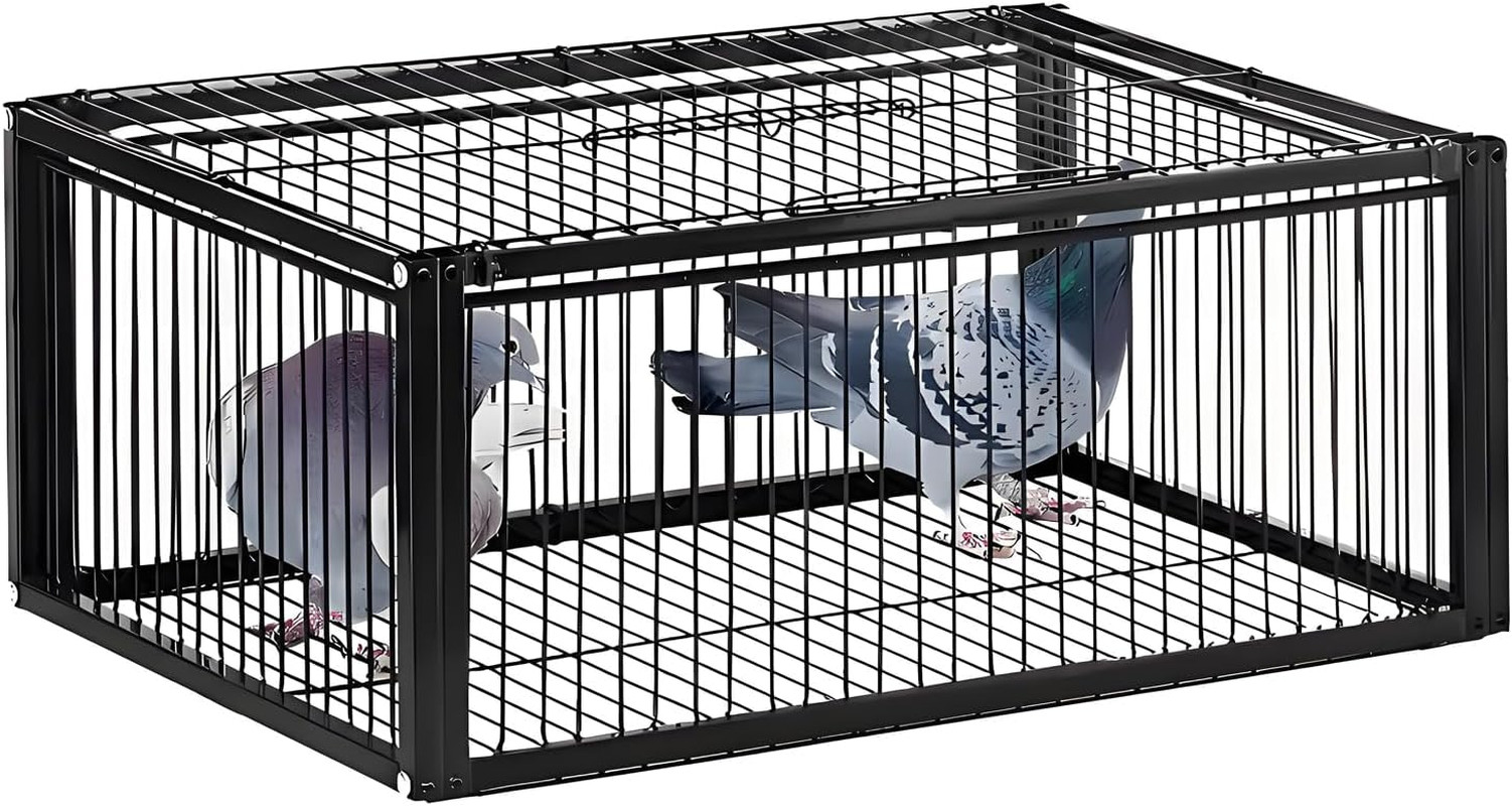 Pigeon Trap Cage, One-Way Entrance Escape-Proof Bird Traps, Easy to Install Outd