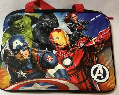 Marvel Avengers Boys Tech Laptop Tablet Carrying Case 13 In Zip Closure