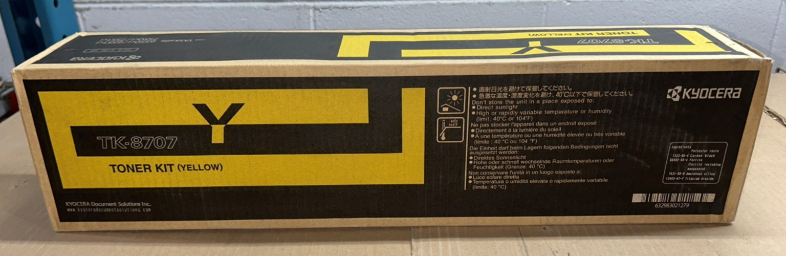 Genuine Kyocera TK8707Y / TK-8707Y / 1T02K9AUS0 Yellow Toner for TASKalfa 6550ci