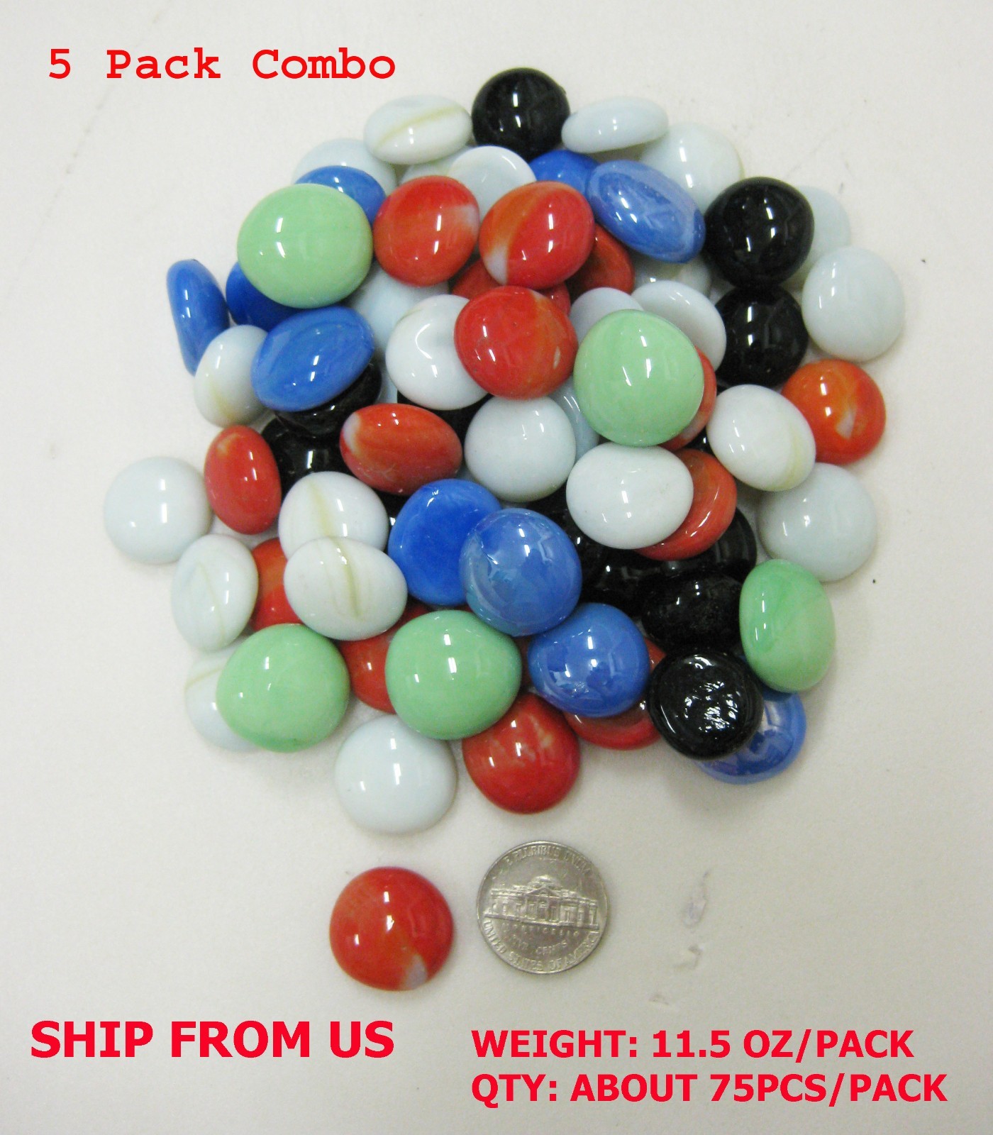 5-Pack of Multi-Color Ceramic pebble Gravel for Aquarium fishing tank
