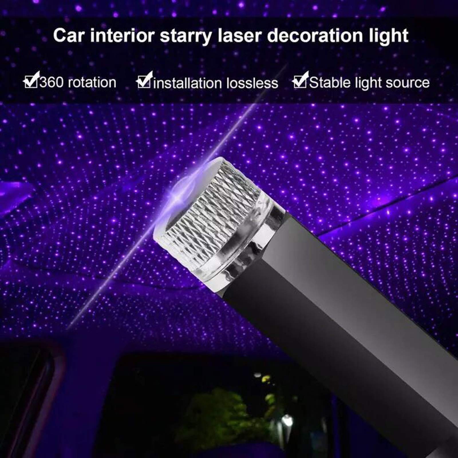 USB Star Projector Night Light, Adjustable Romantic Starry Small, Blue Purple