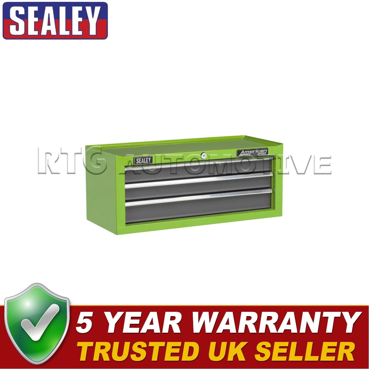 Sealey American PRO� Mid-Box Tool Chest 3 Drawer Green/Grey AP22309BBHV