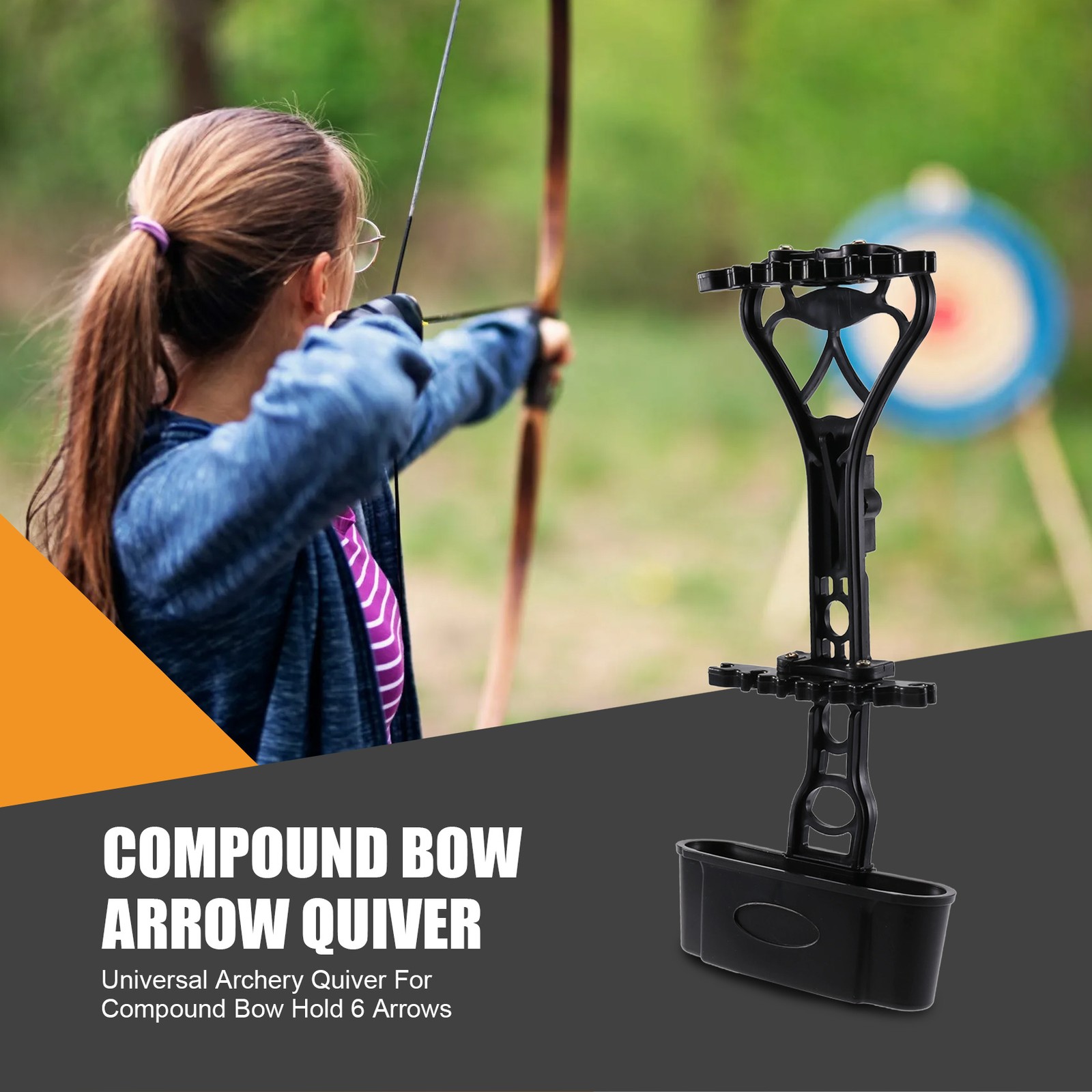 Universal Archery Quiver For Compound Bow Hold 6 Arrows B2D48774
