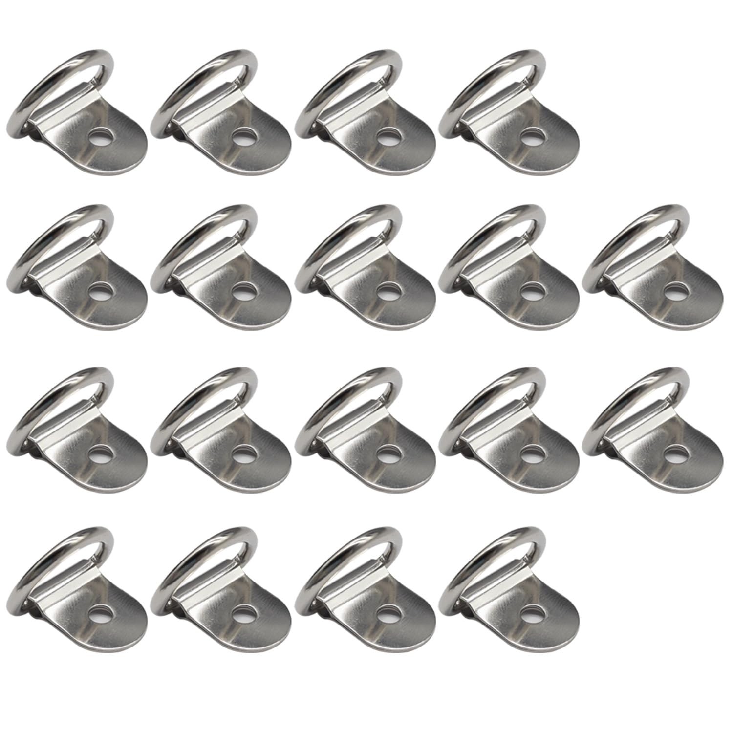 Black D Rings Anchor Lashing Ring, D-Ring Tie Downs, Black-12, Silver 18 Pcs