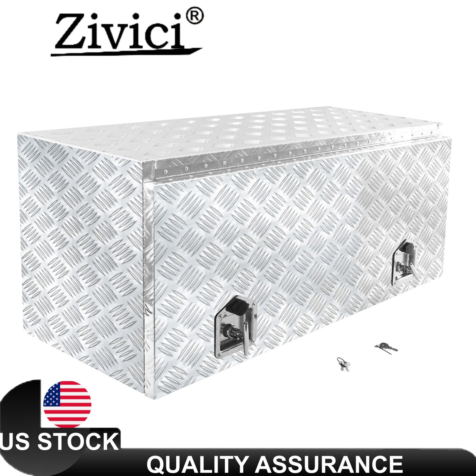 Heavy Duty Aluminum Trunk Storage Tool Box 42" w/ Lock for Truck Pickup Trailer