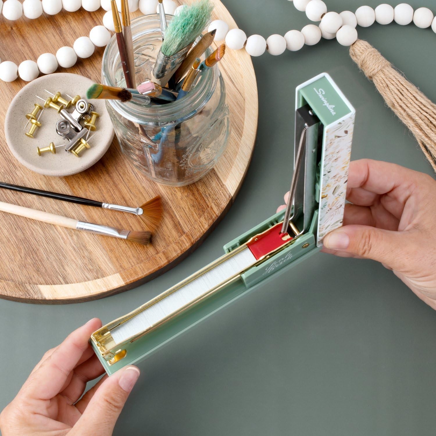 Stapler by Leah Bisch, 20 Sheet Capacity, Full Strip, Wildflowers, Colorful F...