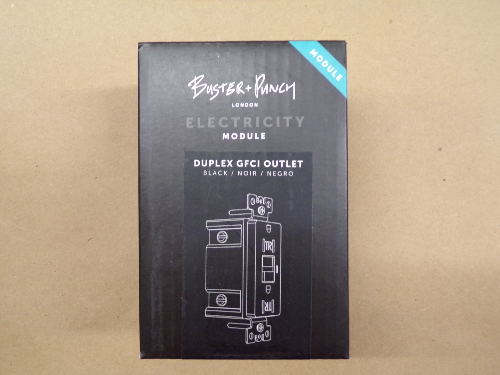 Buster+Punch Black Duplex GFCI Outlet Module