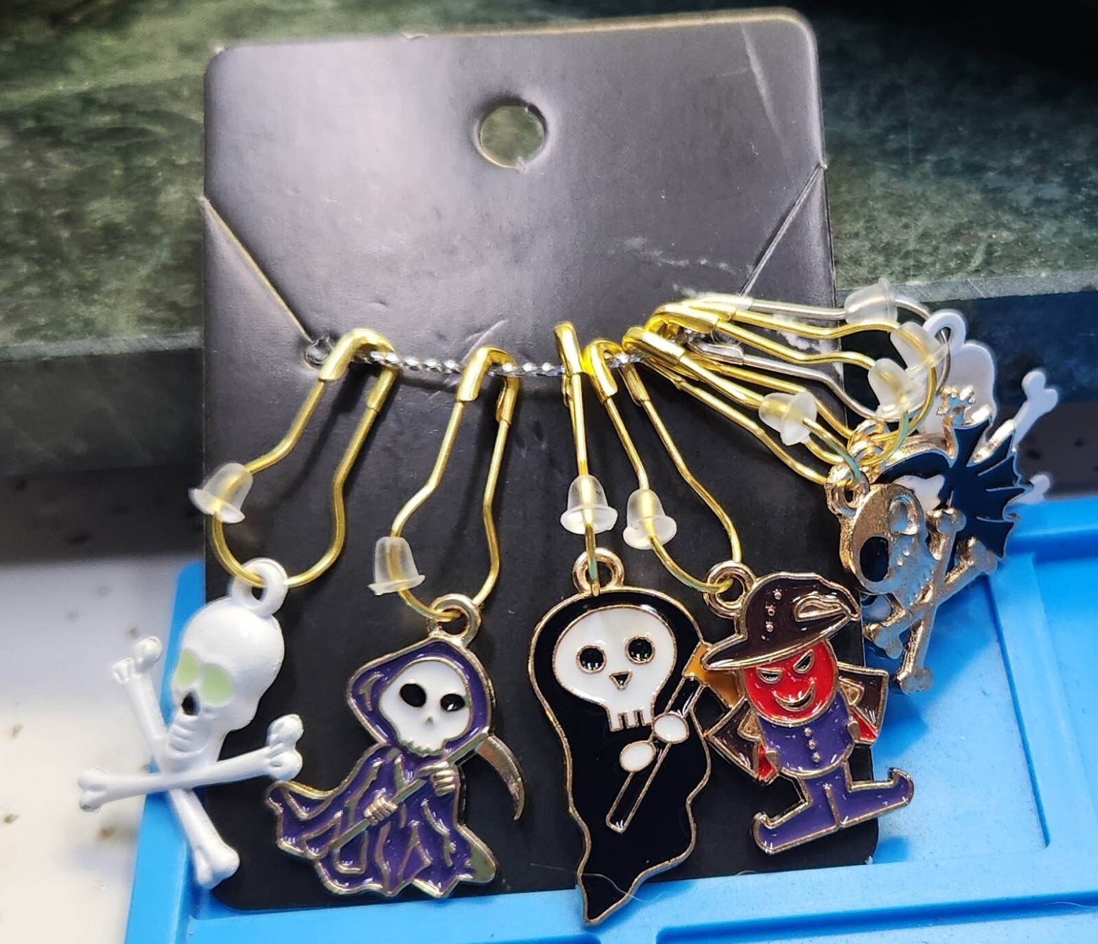 Scary Skeleton Stitch Markers - Set of 8 Stitch Markers