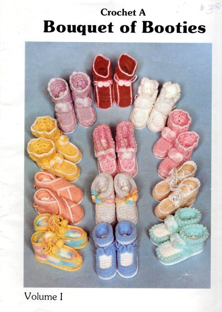OOP!!! CROCHET A BOUQUET OF BOOTIES 12 DESIGNS