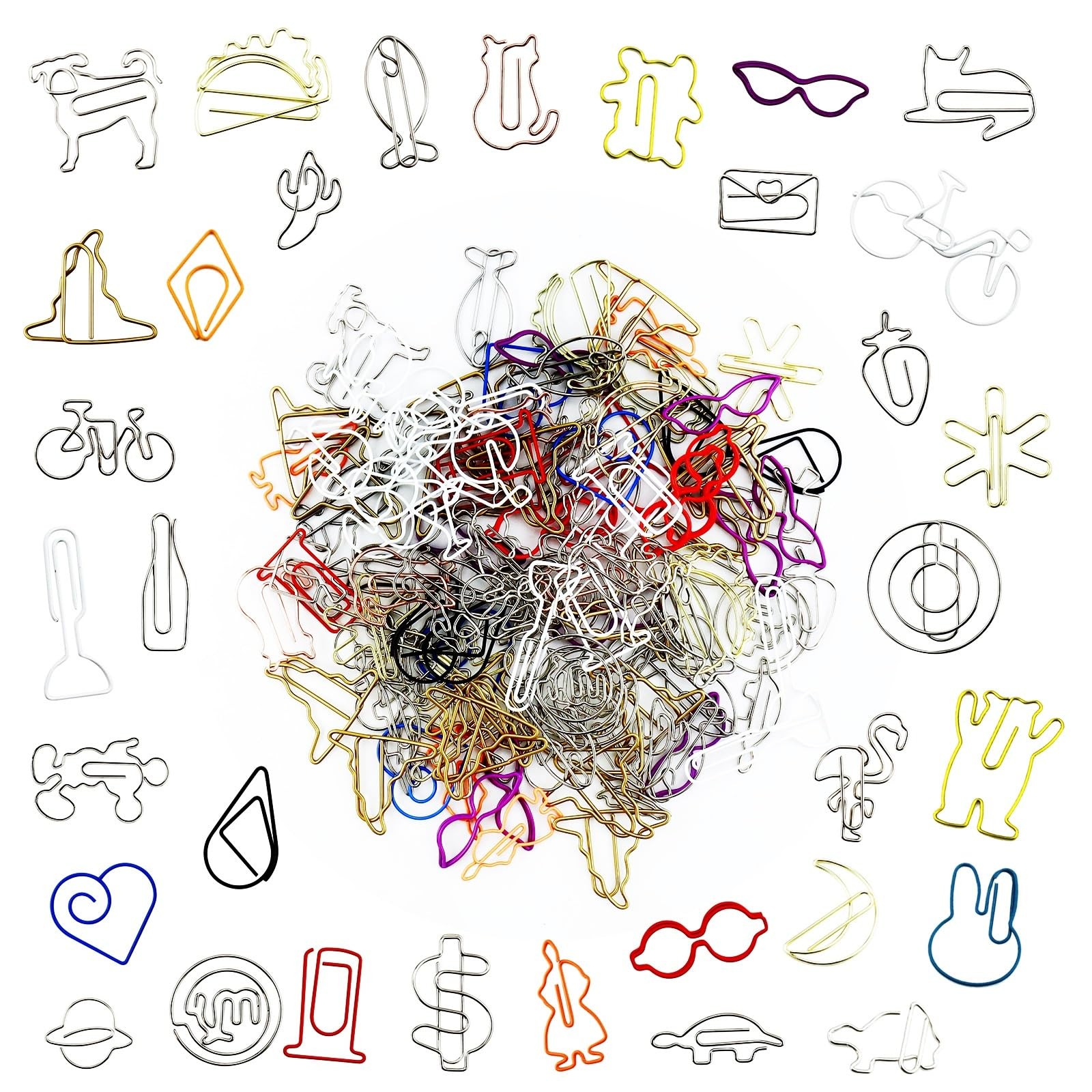 YETOOME 150 Pcs Mixed Cute Paper Clips, Assorted Colors Bookmark Paperclips, Fun