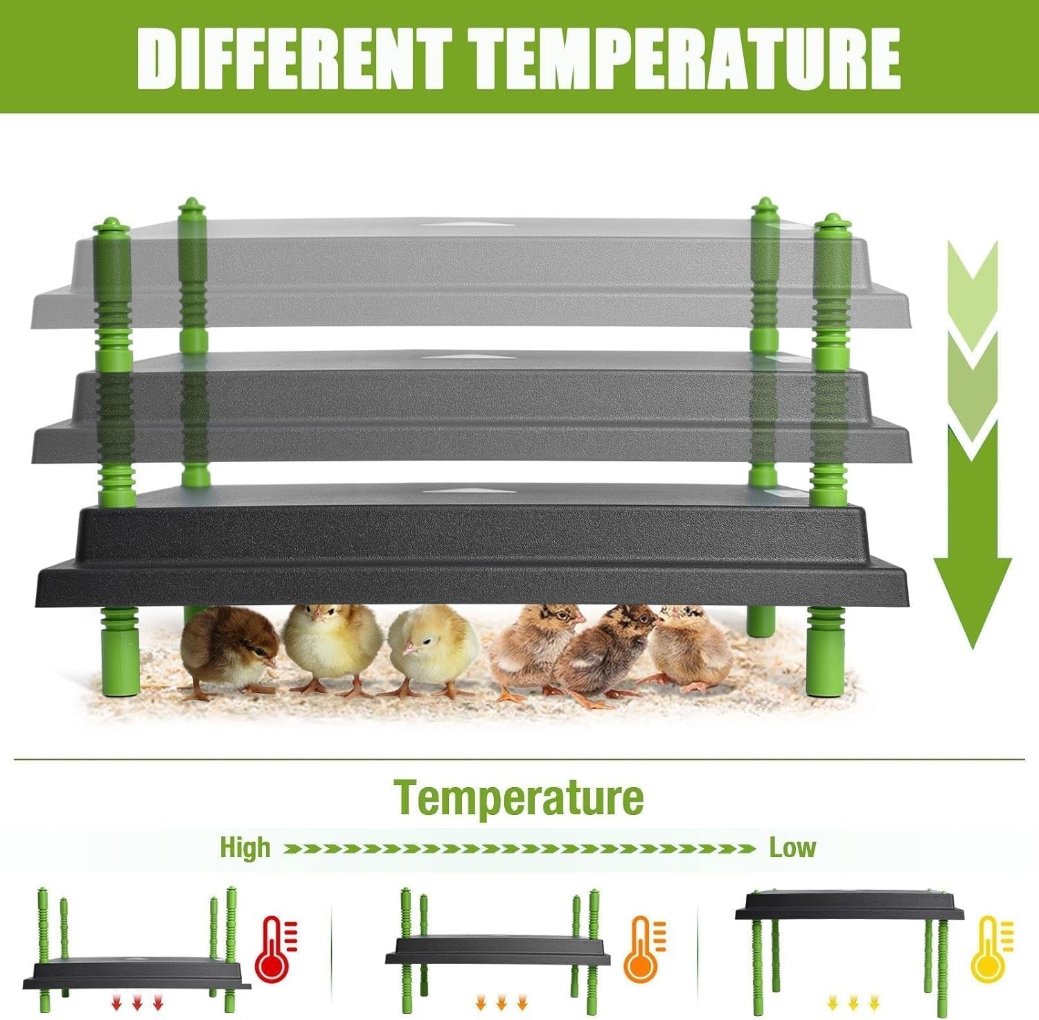 Chick Brooder Heater Plate, 12"x16" Warmer Brooder Plate for Chicks with Adju...