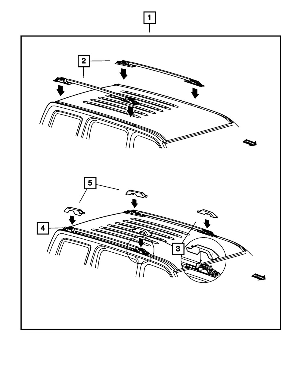 Genuine Mopar Luggage Rack Side Rail Right 55157418AC