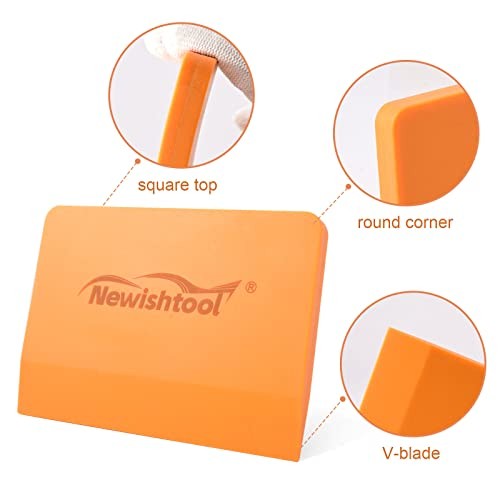 Soft Silicone Small Squeegee for Vinyl, 2 PCS PPF Tools Window Tinting Orange