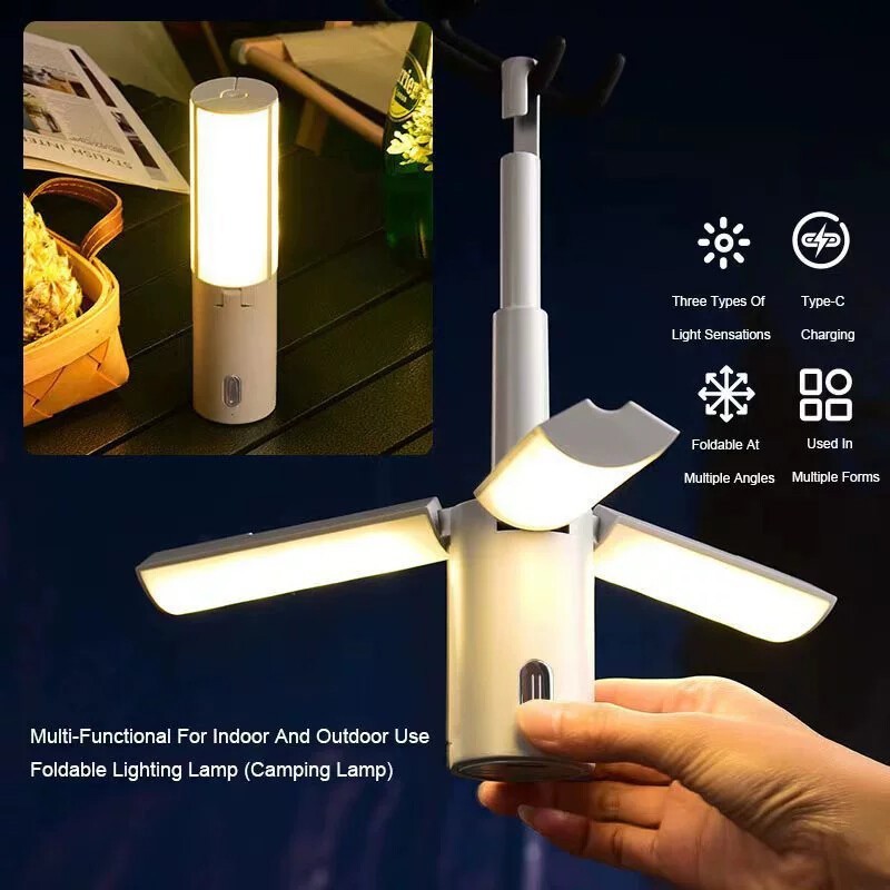 Portable Foldable LED Camping Light Dimmable Hanging Lamp