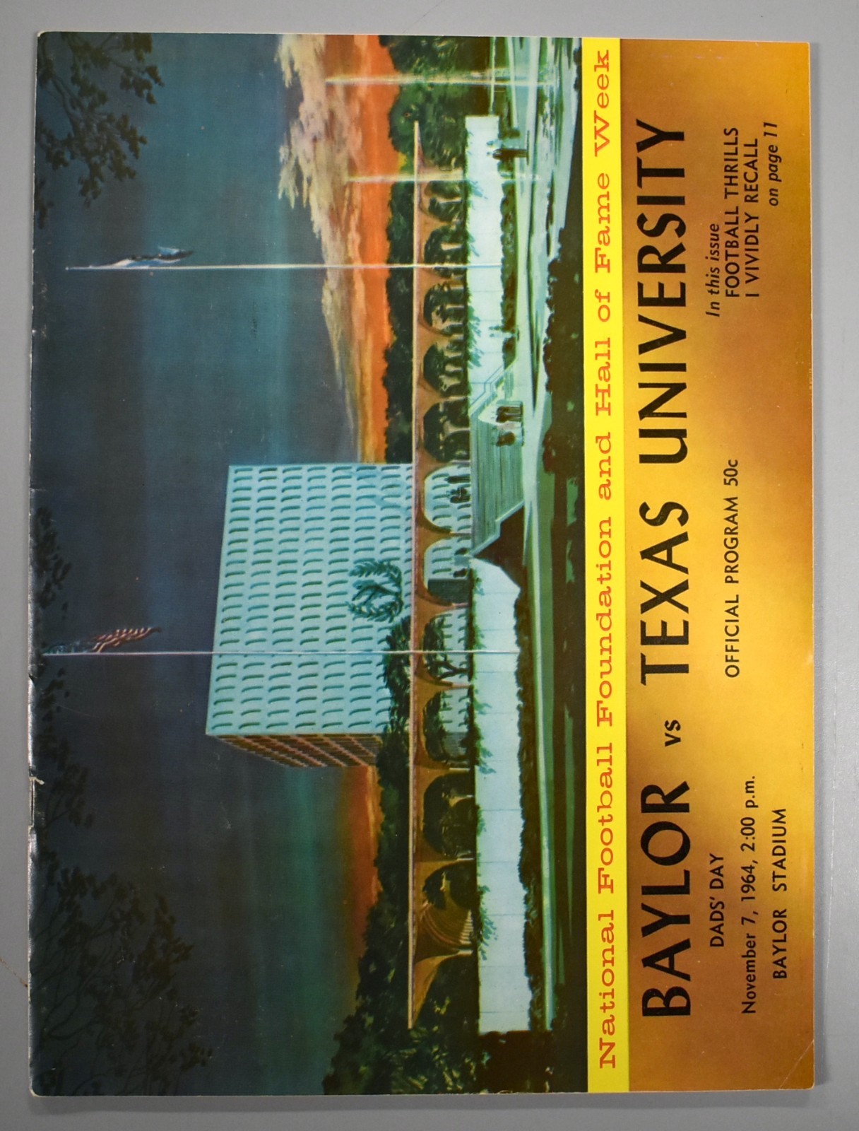 Baylor vs University Of Texas November 7th 1964 Official Game Program Football