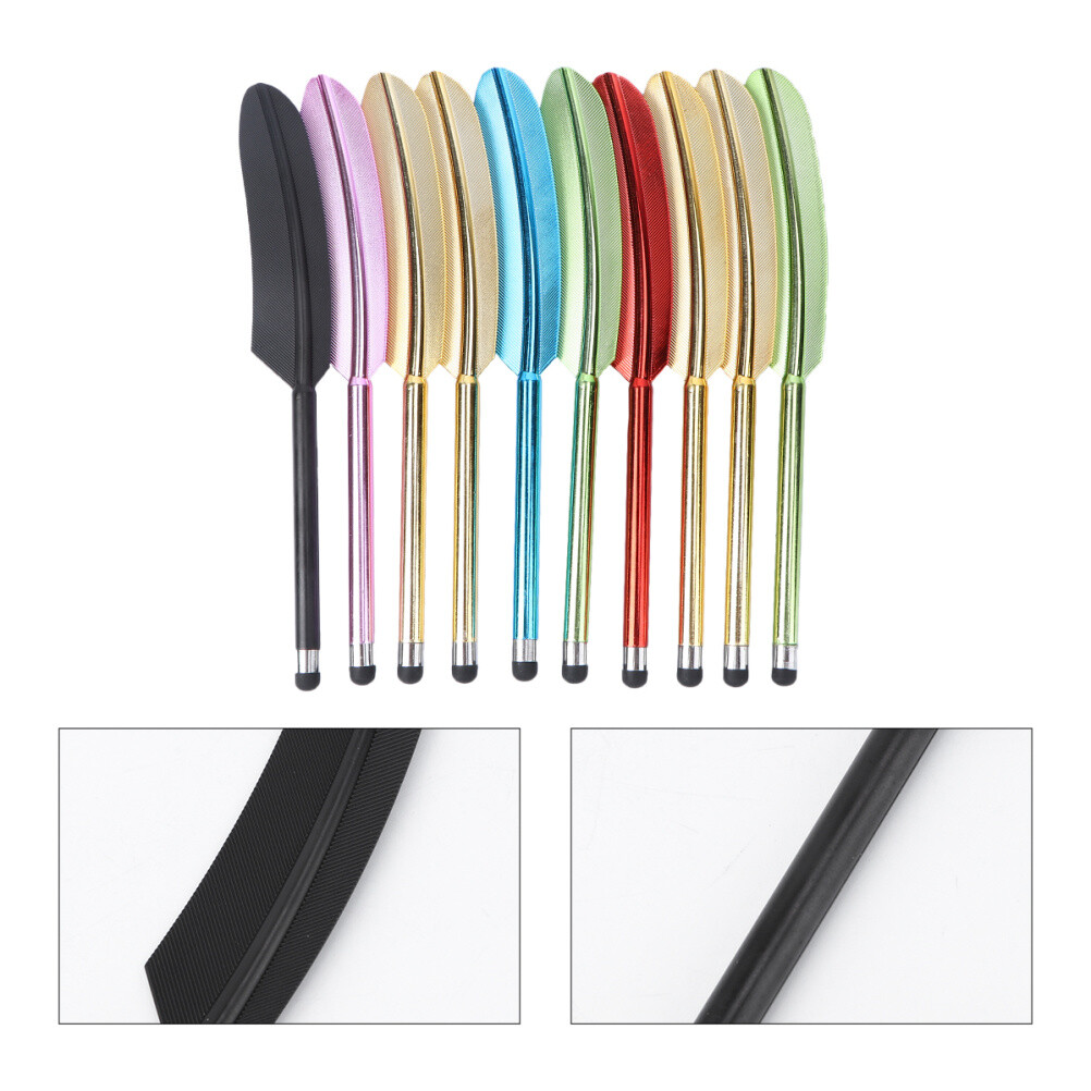 10pcs Feather Capacitive Stylus Metal Touchscreen Pen Handwriting Capacitive Pen