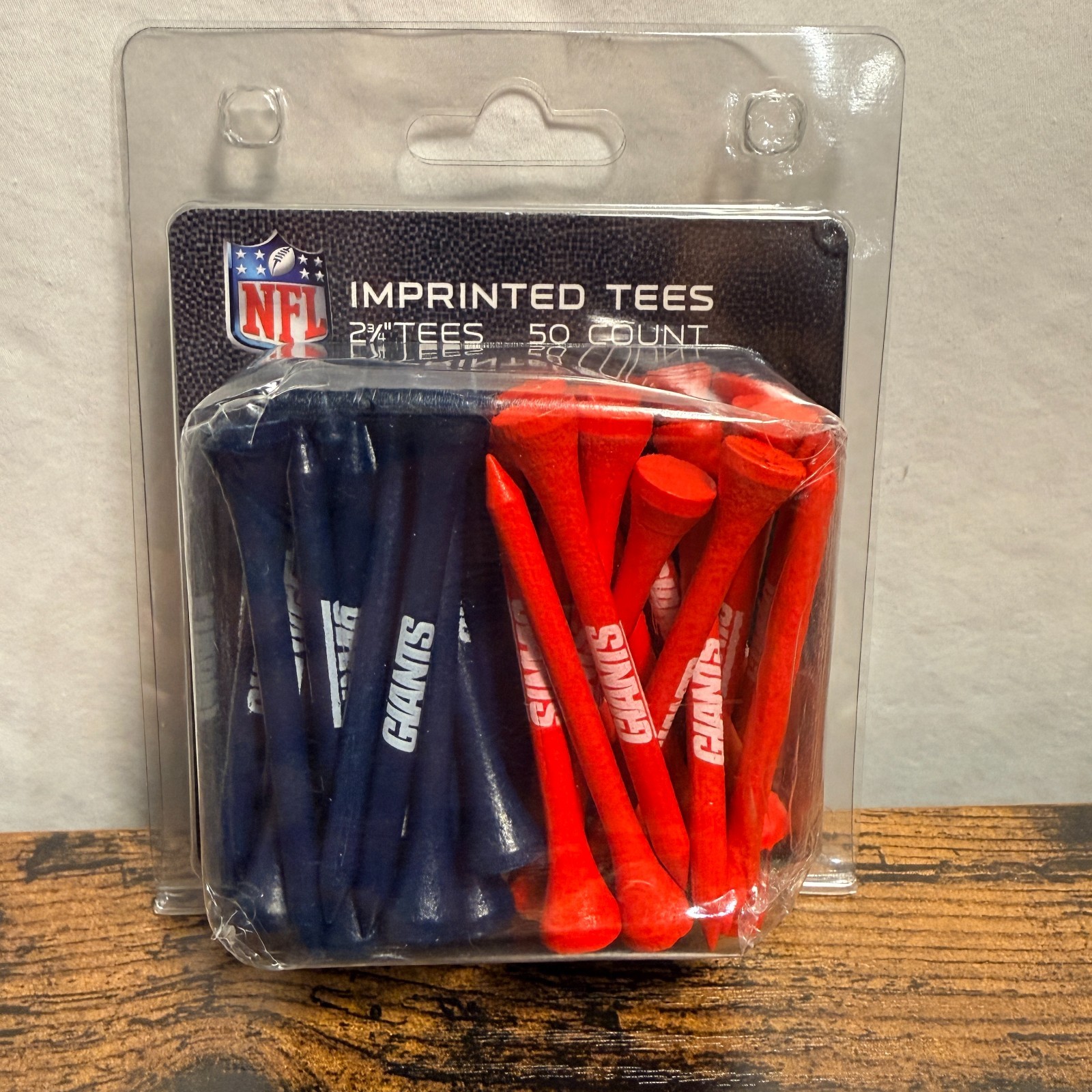 NFL New York Giants golf tees 43 ct. 2 3/4" imprinted tee NY Football red blue