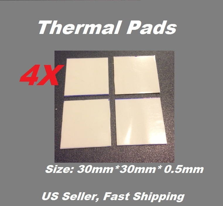 4x Thermal Conductive Compound Pad Heatsink Chip CPU GPU 30mmx30mmx0.5mm/pcs
