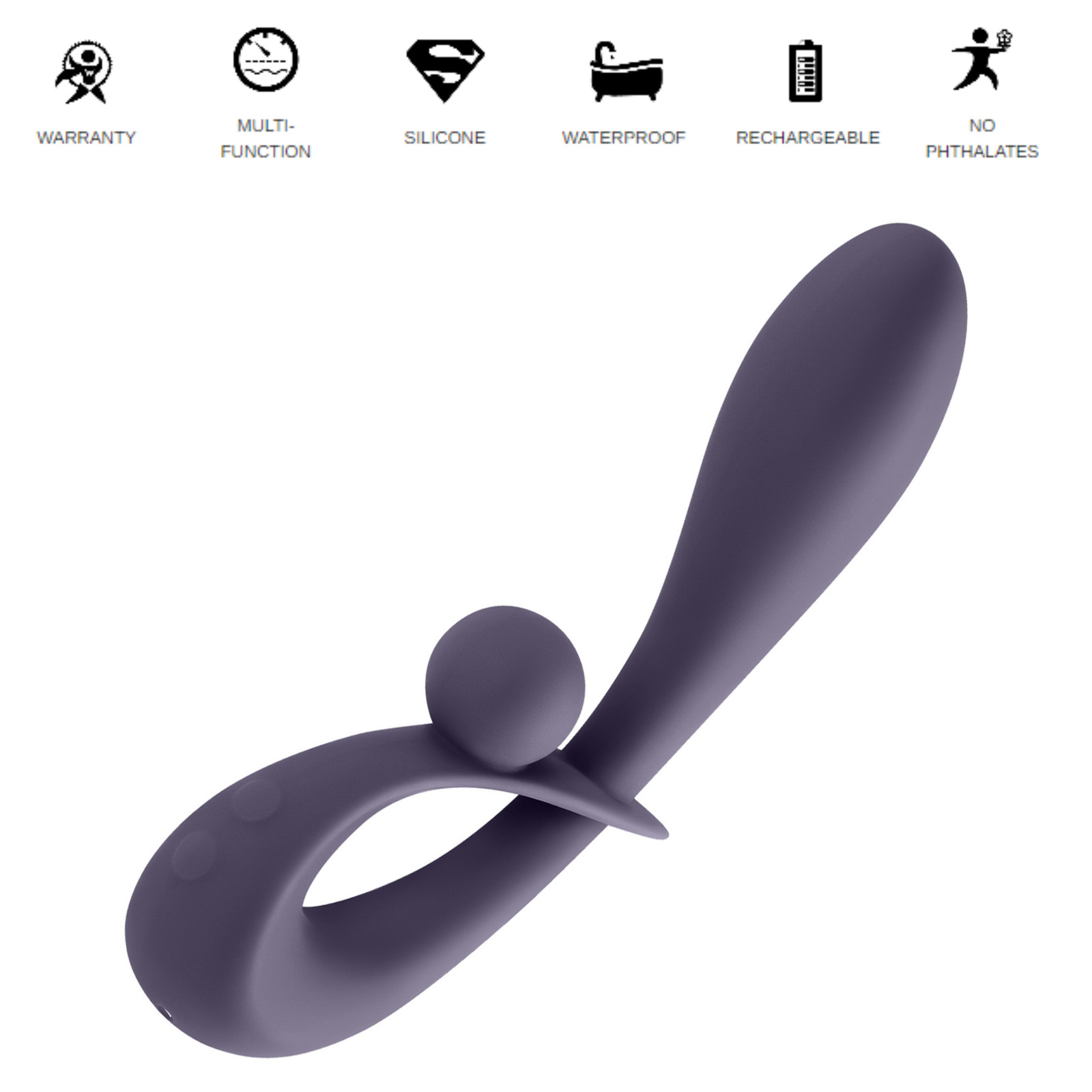 Rechargeable Rabbit Vibrator Silicone Dual Stimulation Clit G-spot Vibrator