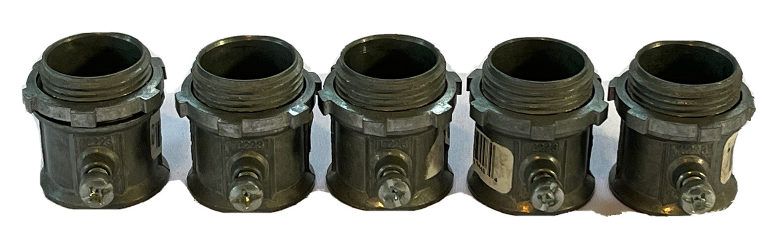 1" EMT Fitting Set Screw Connector Zinc Die Cast Steel City TC-223 Pack of 5