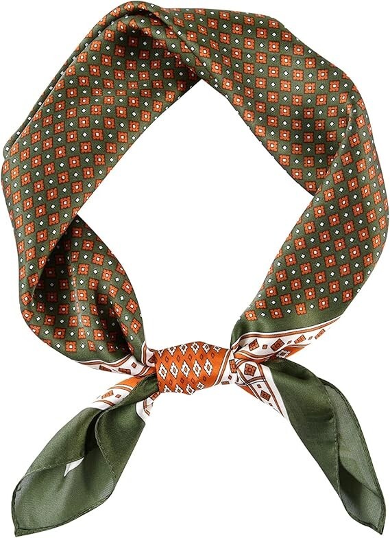 Cowboy Neckerchief for Men 27 Inch Silk Neck Bandana Retro Rock Head Scarf New