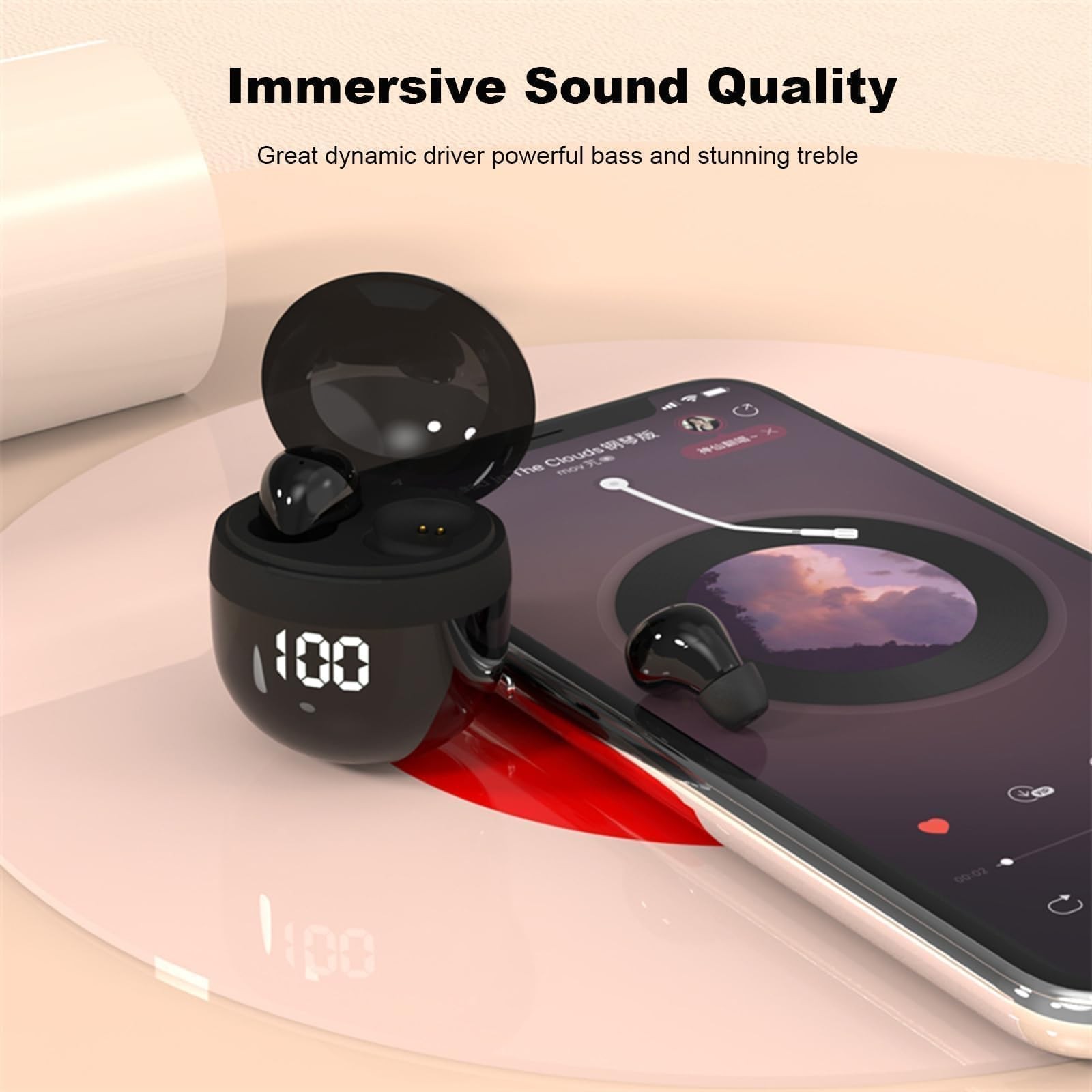 Mini Invisible Bluetooth Earbuds Tiny Hidden Wireless Earpiece for Work