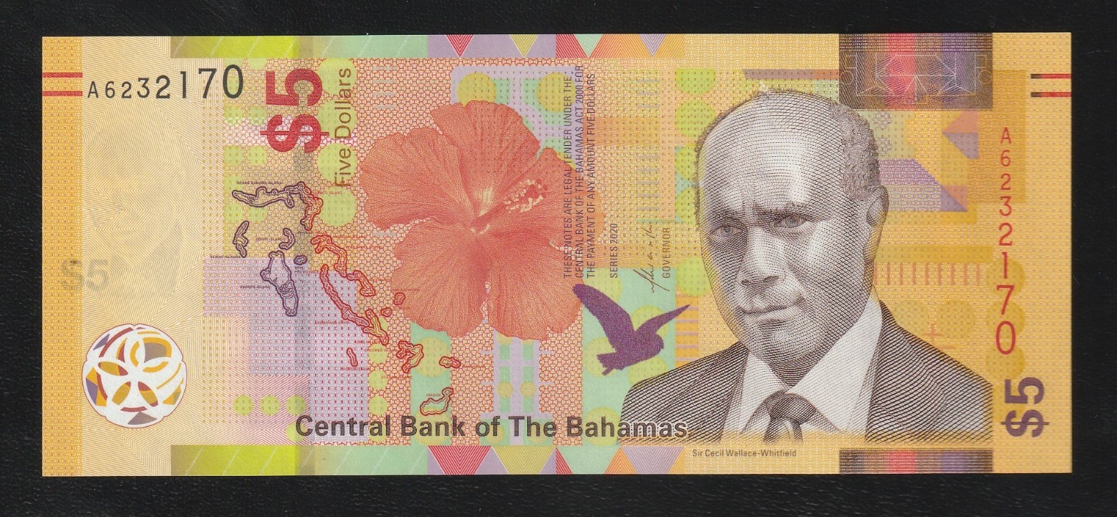 🇧🇸 Bahamas $ 5 DollarS 2020 (2021) Pick 78A SC = UNC *