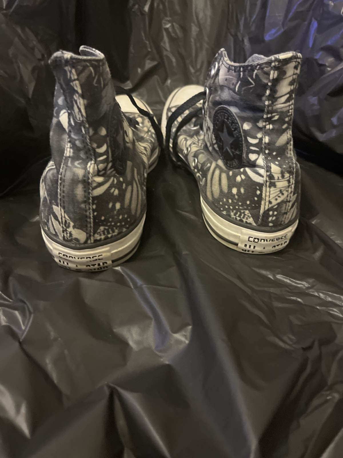 Converse Chuck Taylor High Top Butterfly Camo Black White Sz 8