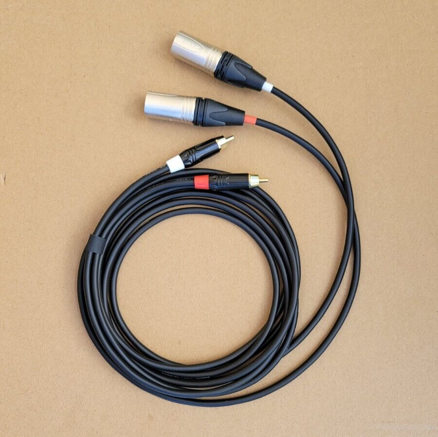 10'FT Mogami 2552 Cable Dual Neutrik XLR male 3Pin to RCA Male Pro Audio sound