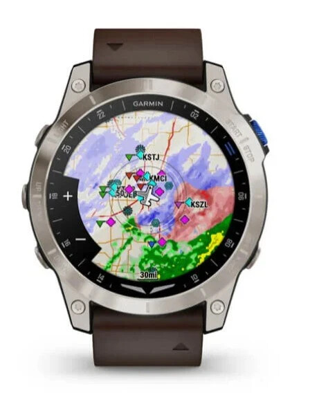 Garmin D2 Mach 1 GPS Aviator Smartwatch Leather